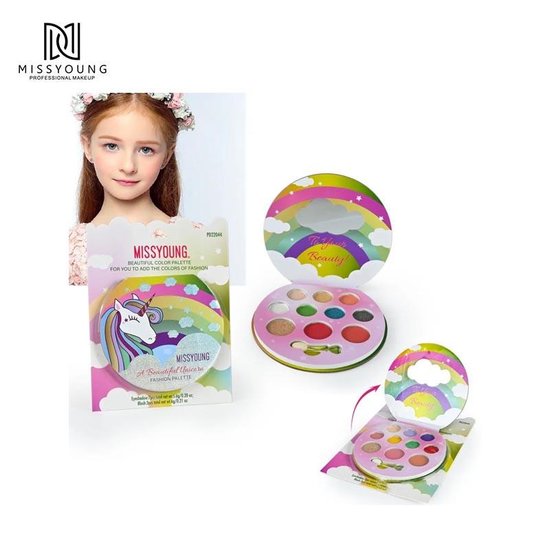 Kids Eyeshadow Makeup Palette Set Highlight Blush Powder Multifunctional Makeup Palette Makeup Book With Brush