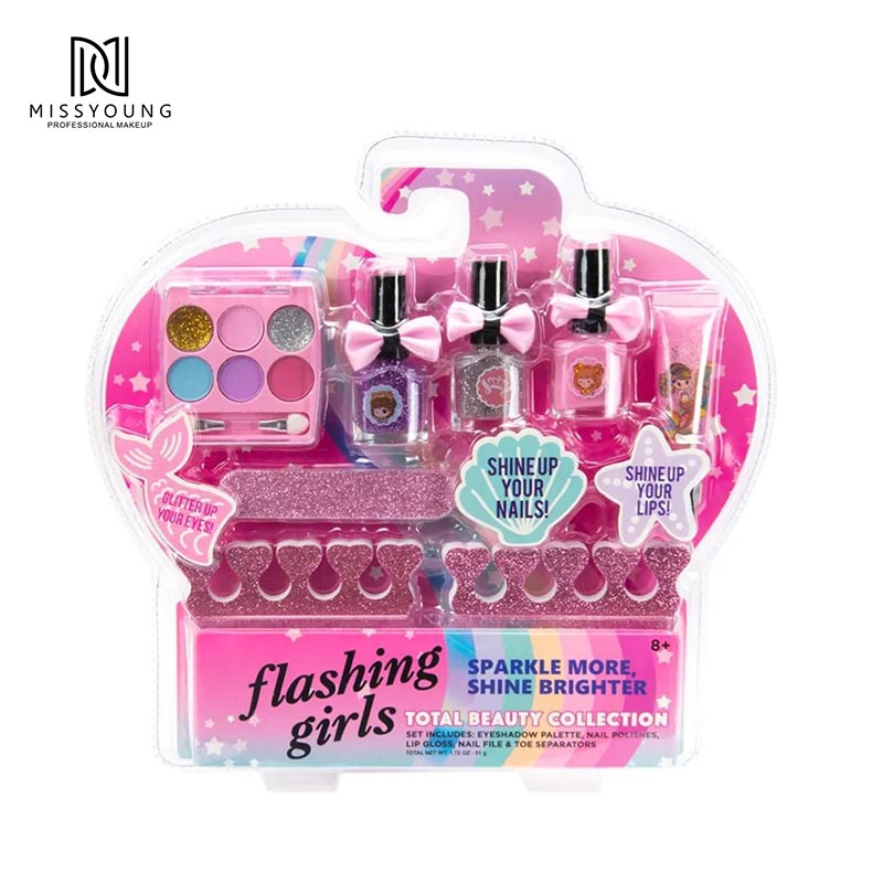 Private Label Kids Nail Polish Lip Gloss Eyeshadow Kids Set Makeup Set Kids Cosmetic Set Makeup & Tools For Children