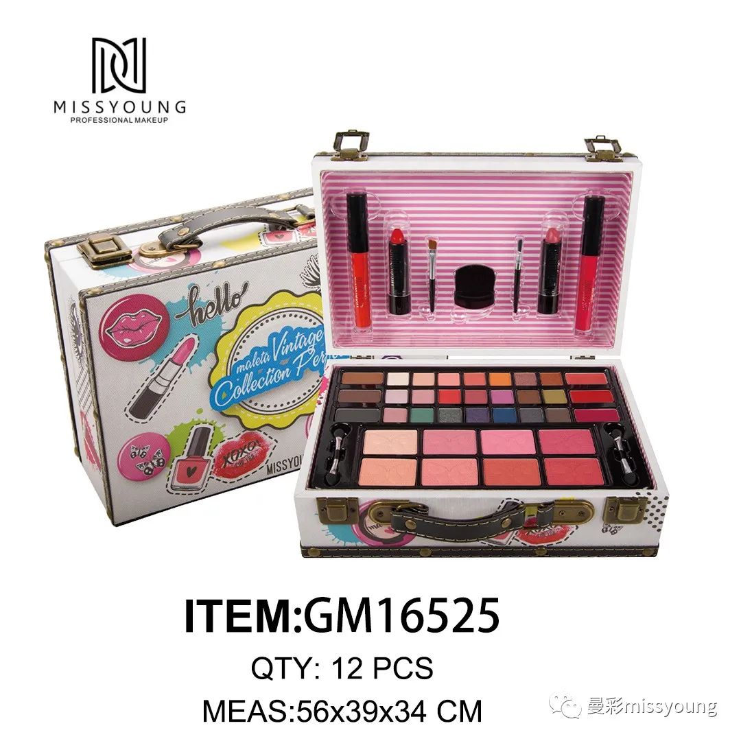 Miss Young Little Girls Gift Sets Cute Square Colorful Factory Wholesale Private Label Ladies Cosmetic Makeup Sets GM16525