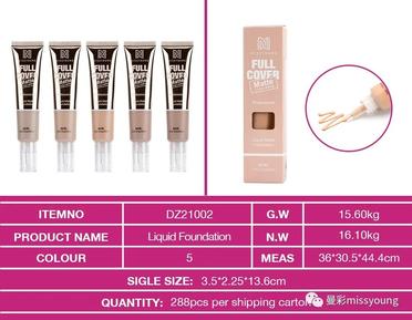 Miss Young Natural Cosmetics Manufacturers Long Lasting Waterproof Concealer Face Makeup Liquid Private Label Foundation DZ21002