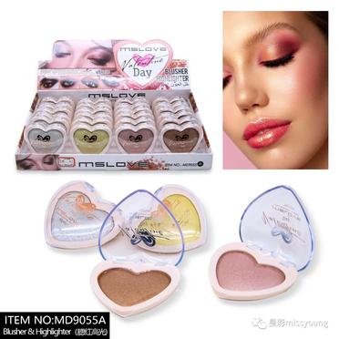 Miss Young Best Selling OEM Heart Shape Highlighter Powder Wholesale Makeup Natural Cosmetics MD9055A
