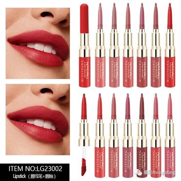 2023 Miss Young Hot Selling 2 Heads Lipstick With Lip Liner Multi Colors LG23002