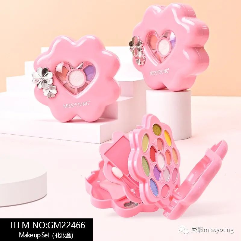 2023 Hot Selling Flower Shape Four Layers Foldable High Quality Miss Young Kids Eye Shaow Palette Multi Colors GM22466