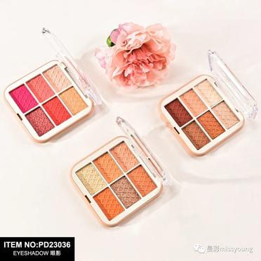 2023 Miss Young Hot Selling New 6 Colors Rectangle Wavy Print Stamp Eye Shadow Palette PD23036