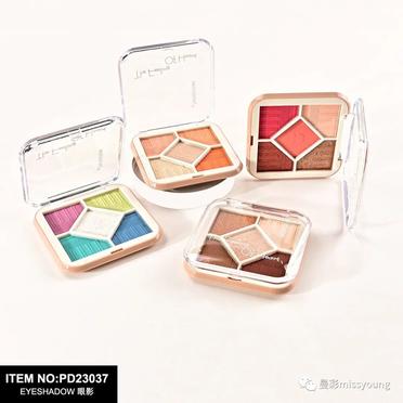 2023 Miss Young Hot Selling New 5 Colors Vertical Stripes Stamp Eye Shadow Palette PD23037