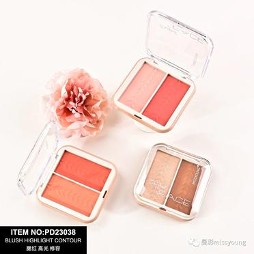 2023 Miss Young Hot Selling New 2 Colors Blusher Highlighter Contour Palette PD23038