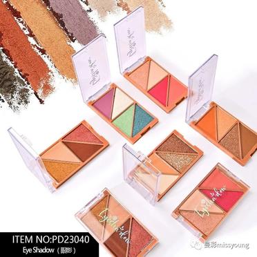 2023 Miss Young Hot Selling New 4 Colors Triangular Eye Shadow Palette PD23040
