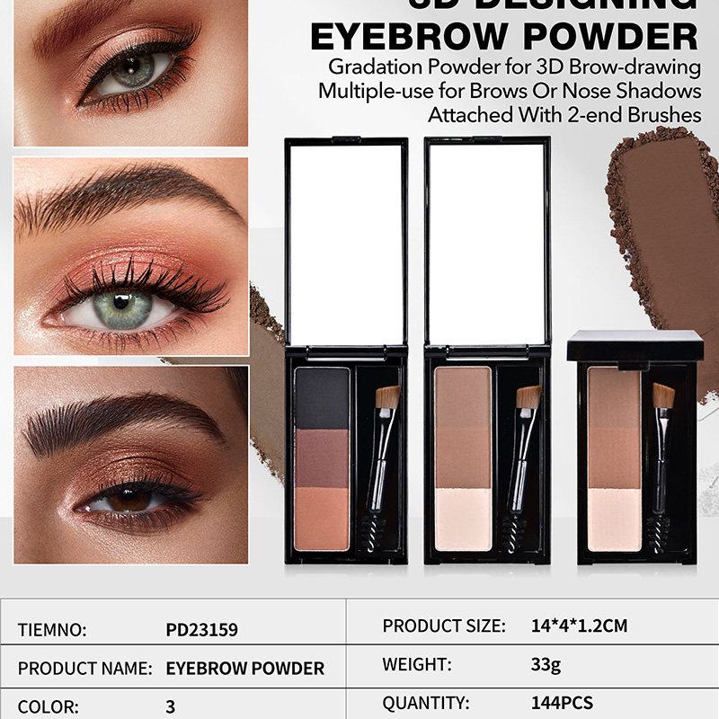 3D Brow-drawing Designing Eyebrow Powder With 2-end Brushes PD23159
