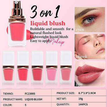 Custom Cheap 5 Color Light weight Liquid blush Easy to apply FC23005