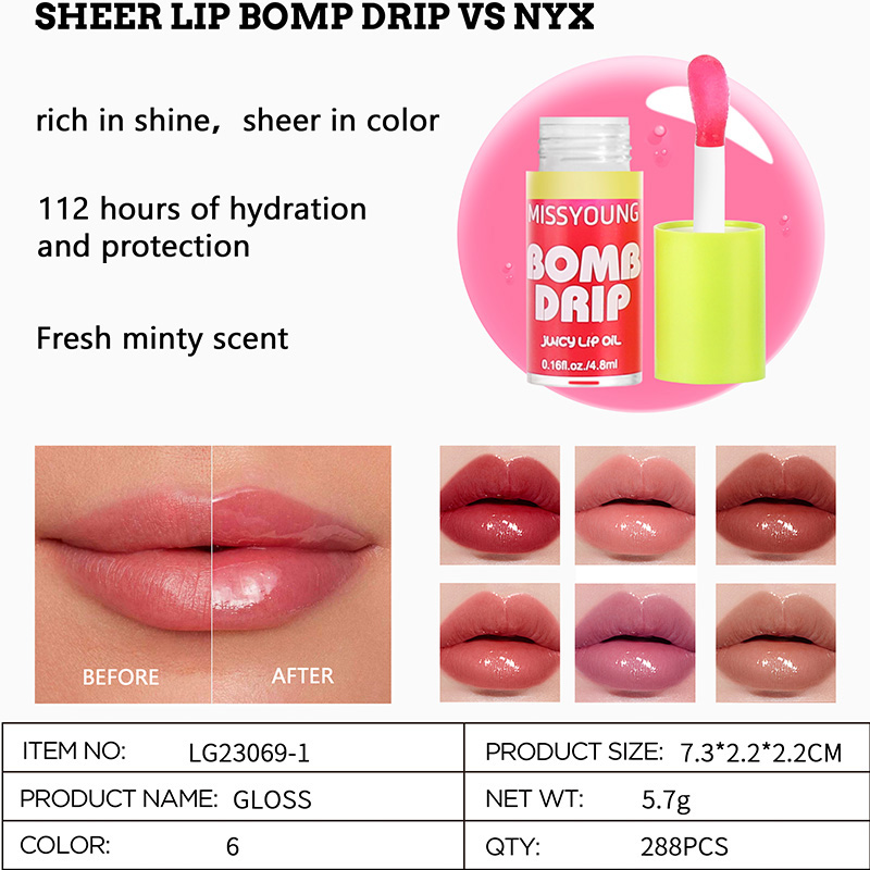 Supply Sheer Lip Bomp Drip Vs Nyx Maker LG23069-1