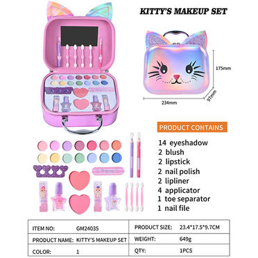 Kitty's Makeup Set Eyeshadow Blush Lipstick Nail Polish GM24035