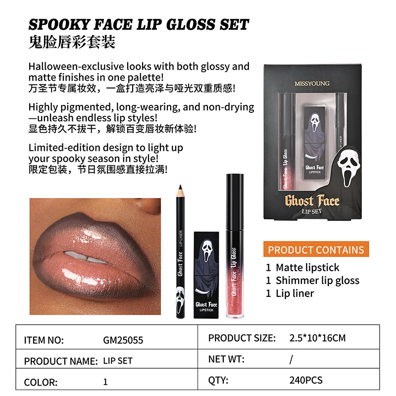 Spooky Face Lip Gloss Set GM25055