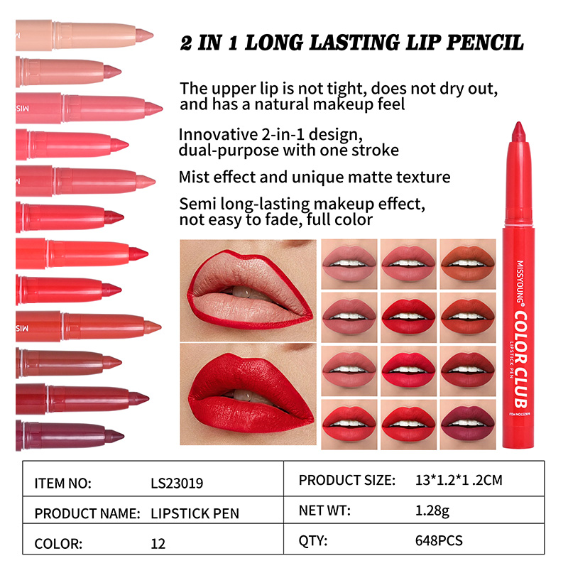 2 In 1 Long Lasting Lip Pencil LS23019