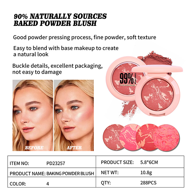 90% Naturally Sources Baked Powder Blush PD23257