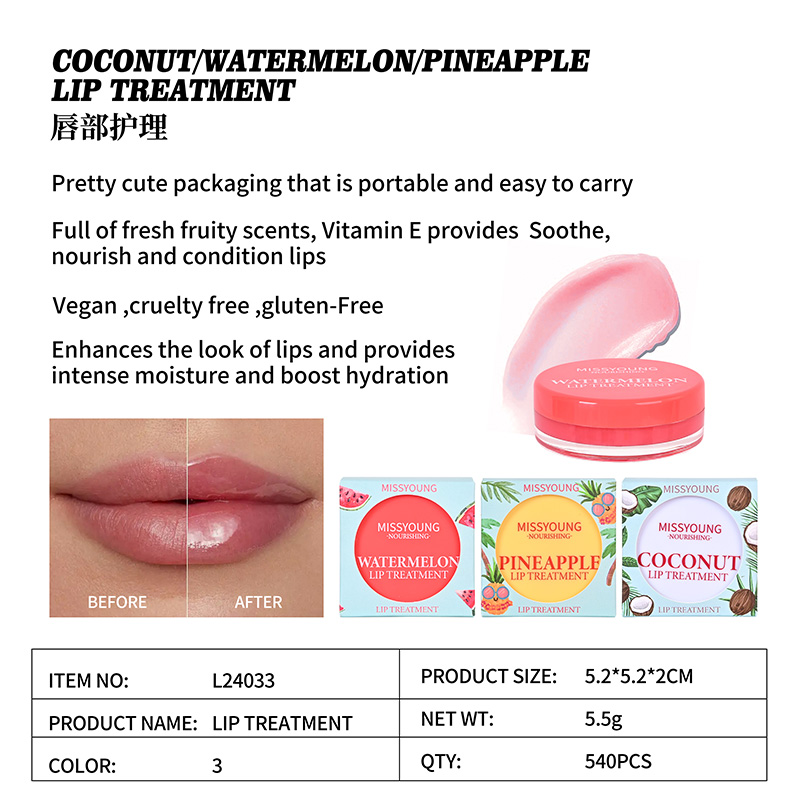 Coconut/Watermelon/Pineapple Lip Treatment L24033
